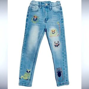 Embroidered kids jeans